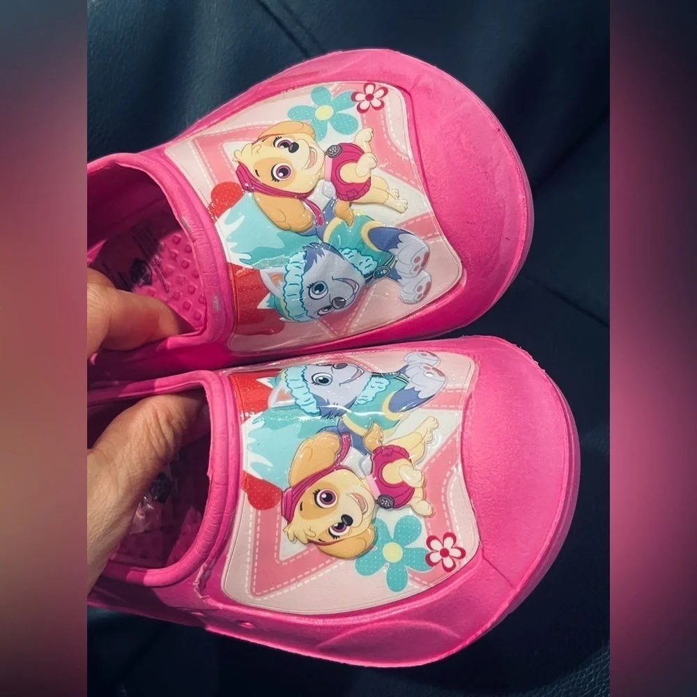 PAW PATROL Slip On Rubber Shoes Clog size M (7/8) Girls